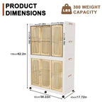 Clihome Armoire de rangement portable, commode à vêtements, 6 cubes et portes magnétiques, avec tringles de suspension, cintres