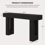 Console longue de 63 pouces pour entrée, table de canapé rectangulaire en bois derrière le canapé, table d'entrée de style ferme pour hall d'entrée, couloir, salon