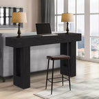 Console longue de 63 pouces pour entrée, table de canapé rectangulaire en bois derrière le canapé, table d'entrée de style ferme pour hall d'entrée, couloir, salon