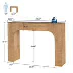 47/63 dans la console de table de ferme, Table d'entrée étroite en bois derrière le canapé, Meuble de couloir rustique mince pour les salons, les foyers et les appartements