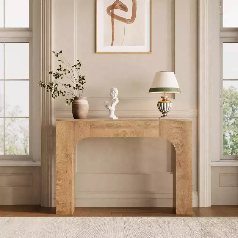 47/63 dans la console de table de ferme, Table d'entrée étroite en bois derrière le canapé, Meuble de couloir rustique mince pour les salons, les foyers et les appartements