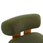 Fauteuil de salon moderne en bouclette de 27,25 pouces avec cadre en bois massif et dossier roulé, pour salon ou bureau