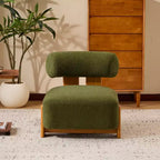 Fauteuil de salon moderne en bouclette de 27,25 pouces avec cadre en bois massif et dossier roulé, pour salon ou bureau
