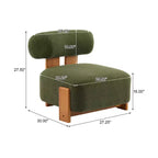 Fauteuil de salon moderne en bouclette de 27,25 pouces avec cadre en bois massif et dossier roulé, pour salon ou bureau