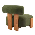 Fauteuil de salon moderne en bouclette de 27,25 pouces avec cadre en bois massif et dossier roulé, pour salon ou bureau