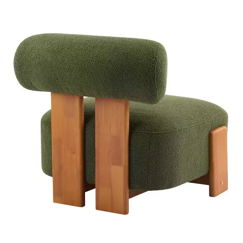 Fauteuil de salon moderne en bouclette de 27,25 pouces avec cadre en bois massif et dossier roulé, pour salon ou bureau