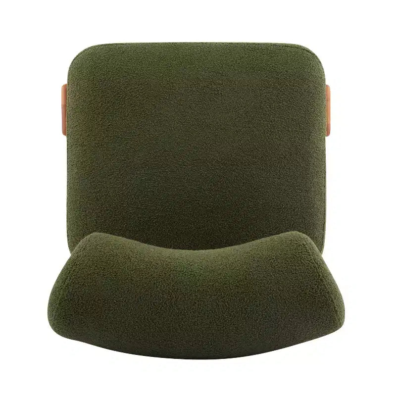 Fauteuil de salon moderne en bouclette de 27,25 pouces avec cadre en bois massif et dossier roulé, pour salon ou bureau