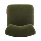 Fauteuil de salon moderne en bouclette de 27,25 pouces avec cadre en bois massif et dossier roulé, pour salon ou bureau