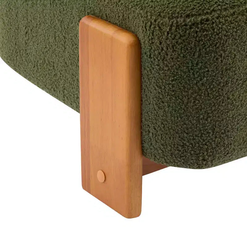 Fauteuil de salon moderne en bouclette de 27,25 pouces avec cadre en bois massif et dossier roulé, pour salon ou bureau