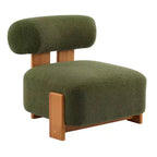 Fauteuil de salon moderne en bouclette de 27,25 pouces avec cadre en bois massif et dossier roulé, pour salon ou bureau