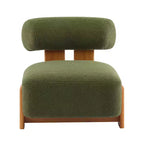 Fauteuil de salon moderne en bouclette de 27,25 pouces avec cadre en bois massif et dossier roulé, pour salon ou bureau