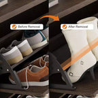 Meuble à chaussures cannelé de 31,5 po avec 2 tiroirs basculants - Organisateur d'entrée étroit avec étagères réglables pour couloir ou chambre à coucher