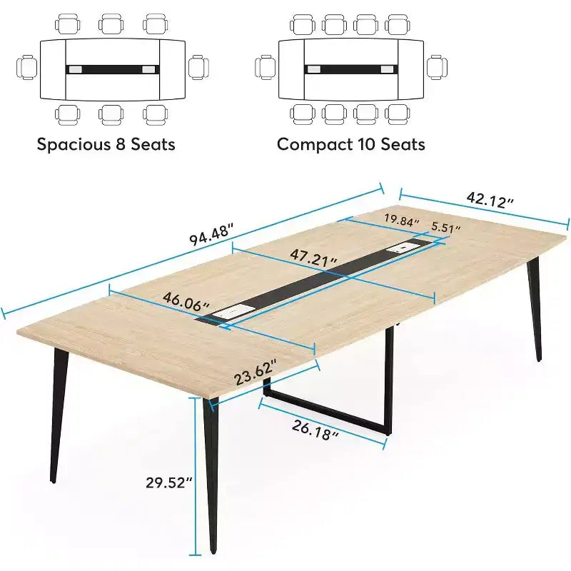 Table de conférence, Table de réunion moderne en forme de bateau