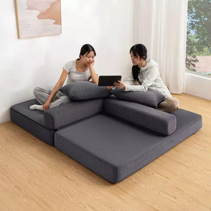 WARMOUNTS Canapé-Lit Pliable avec Dossier et Accoudoirs Réglables, Canapé-Lit Convertible Queen Size pour Salon et Bureau