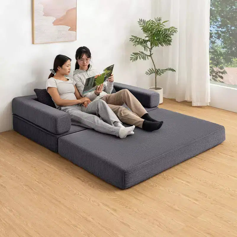 WARMOUNTS Canapé-Lit Pliable avec Dossier et Accoudoirs Réglables, Canapé-Lit Convertible Queen Size pour Salon et Bureau