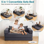 WARMOUNTS Canapé-Lit Pliable avec Dossier et Accoudoirs Réglables, Canapé-Lit Convertible Queen Size pour Salon et Bureau