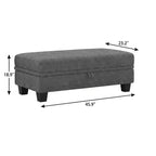 Pouffe de rangement en chenille noire 46