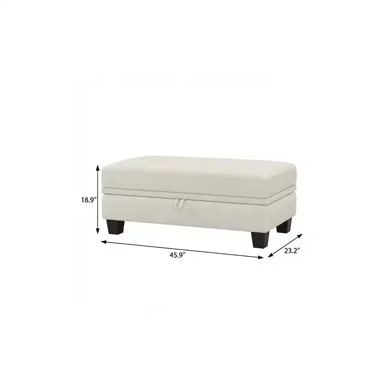 Pouffe de rangement en chenille noire 46