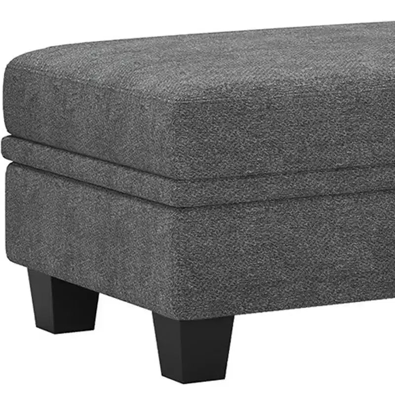 Pouffe de rangement en chenille noire 46
