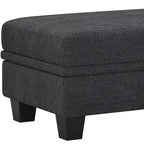 Pouffe de rangement en chenille noire 46