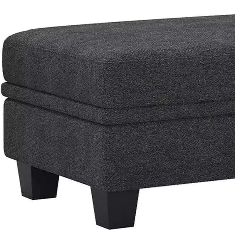 Pouffe de rangement en chenille noire 46
