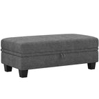 Pouffe de rangement en chenille noire 46