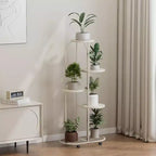 Meuble de support pour plantes d'angle roulant avec roulettes, grande étagère métallique moderne, support mobile pour fleurs d'intérieur pour bureau et salon