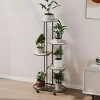 Meuble de support pour plantes d'angle roulant avec roulettes, grande étagère métallique moderne, support mobile pour fleurs d'intérieur pour bureau et salon