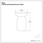 Table d'appoint contemporaine en bois massif de 33 cm de large Willis