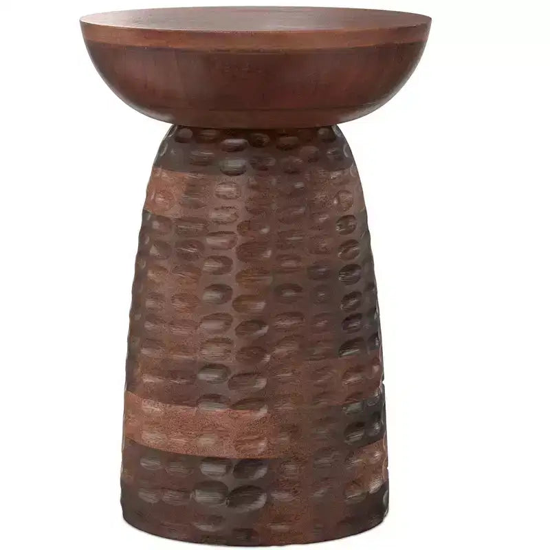 Table d'appoint contemporaine en bois massif de 33 cm de large Willis
