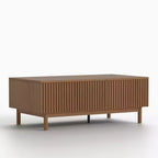 51 Modern Walnut Lift Top Coffee Table with Fluted Design and 2 Storage Drawers Gaoyangjiaju