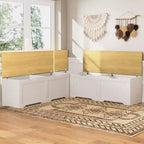 Banc d'angle en L avec rangement, banc de coin cuisine avec coussin amovible, banc sans dossier en bois pour salle à manger, entrée