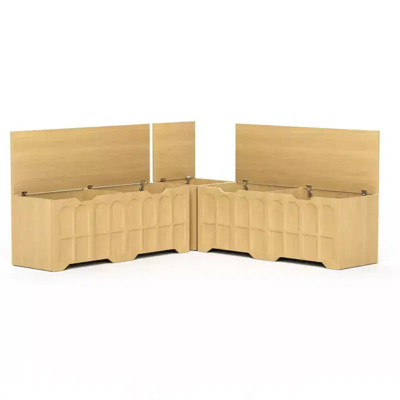 Banc d'angle en L avec rangement, banc de coin cuisine avec coussin amovible, banc sans dossier en bois pour salle à manger, entrée