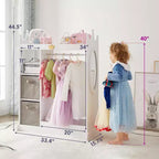 BALHAM TRADE-Armoires Enfants avec Miroir et Organiseur de Costumes avec Penderie 3 Étagères, pour Chambre à Coucher