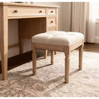 Petit banc rembourré, banc ottoman rustique carré rembourré, tabourets de coiffeuse pour chambre à coucher, beige