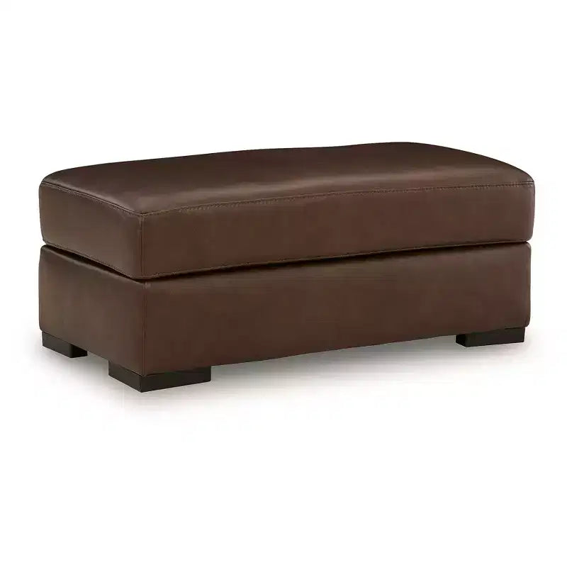 Signature Design by Ashley Creazzo Ottoman, coussin en cuir pleine fleur, marron canyon