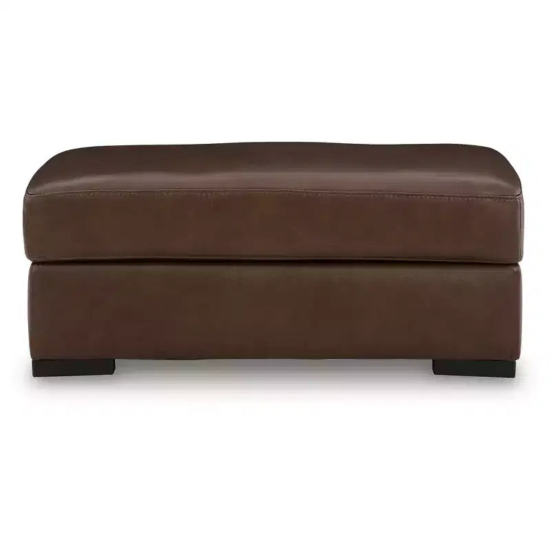 Signature Design by Ashley Creazzo Ottoman, coussin en cuir pleine fleur, marron canyon