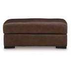 Signature Design by Ashley Creazzo Ottoman, coussin en cuir pleine fleur, marron canyon