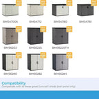 Suncast Lot de 2 kits d'étagères murales horizontales/verticales XL pour abri de jardin, noir