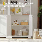 Armoire de rangement arquée en bois de 72 po avec 5 étagères, armoire de cuisine avec portes et étagères ouvertes, bibliothèque et placard polyvalents pour salon