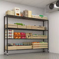 Black 4-Tier Adjustable Tier Spacing With Adjustable Casters
