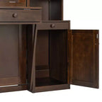 Lit escamotable mural Whisen Queen avec bureau et rangement, lit mural en bois avec armoires et tiroirs