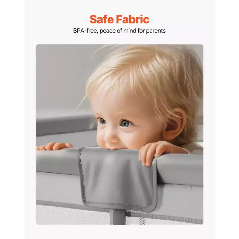 Parc pour bébé VEVOR, très grand parc de 78,7 x 70,3, parc pour bébé intérieur/extérieur, centre d'activités de sécurité sans espace, 50 balles de l'océan, gris