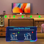 Qwatto Bureau d'ordinateur en L marron de 66 pouces avec station de charge, bureau de jeu réversible, lumières LED, 2 tiroirs, support de moniteur, rangement, bureau à domicile
