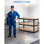 Étagère métallique robuste à 3 niveaux, rayonnage de rangement réglable pour garage, capacité de 900 kg pour garage, entrepôt, sous-sol