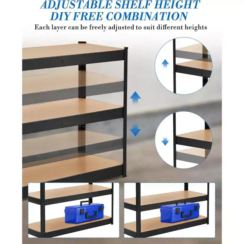 Étagère métallique robuste à 3 niveaux, rayonnage de rangement réglable pour garage, capacité de 900 kg pour garage, entrepôt, sous-sol