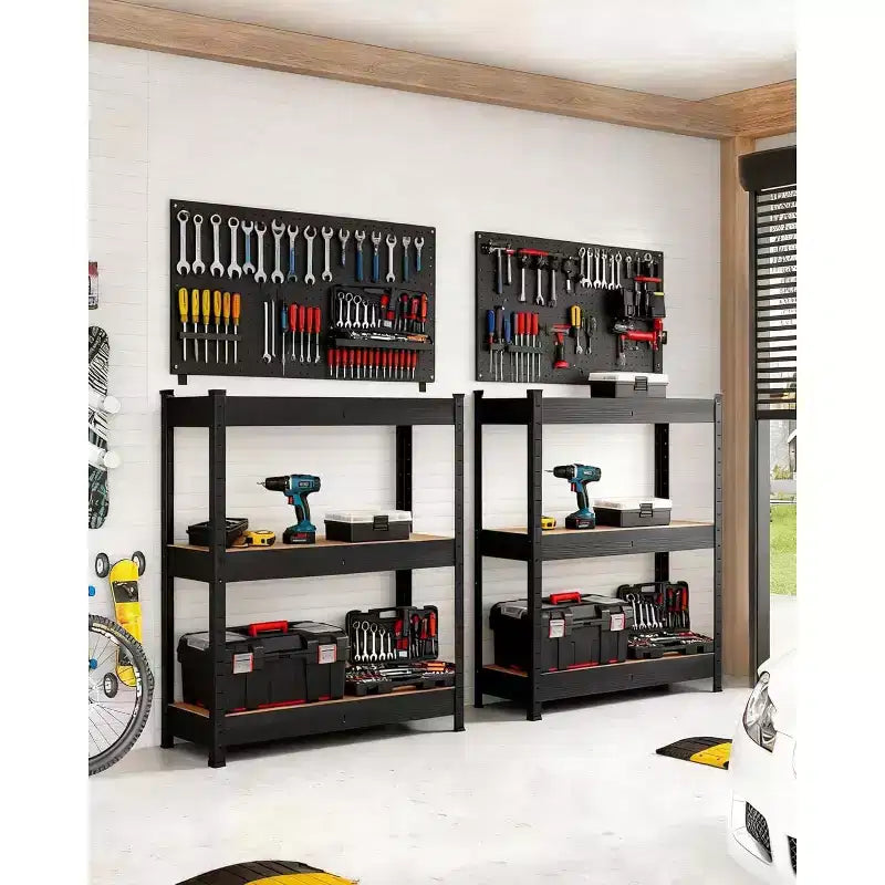 Étagère métallique robuste à 3 niveaux, rayonnage de rangement réglable pour garage, capacité de 900 kg pour garage, entrepôt, sous-sol