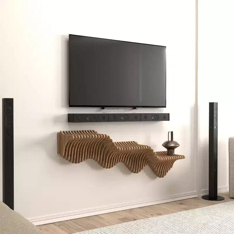 Wear Sierra Home Decor Floating Wall Shelf Unit Room Shelf - Geometric Shelf for Home or Office Wave Style 40 Shelf