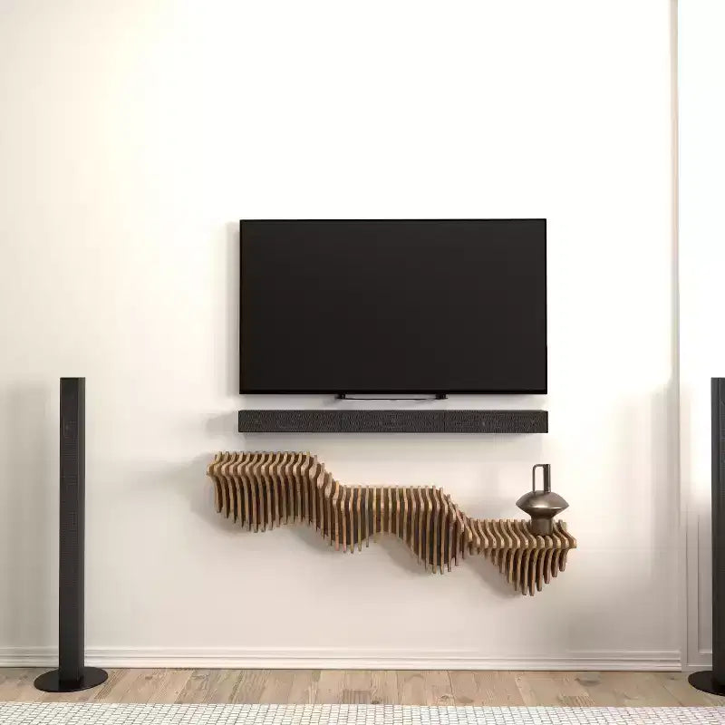 Étagère murale flottante Sierra Home Decor – Étagère de chambre géométrique pour la maison ou le bureau style vague 40 étagères