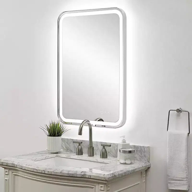 Miroir Mural LED Uttermost Crofton Nickel Poli 22 1/4 x 32 1/4